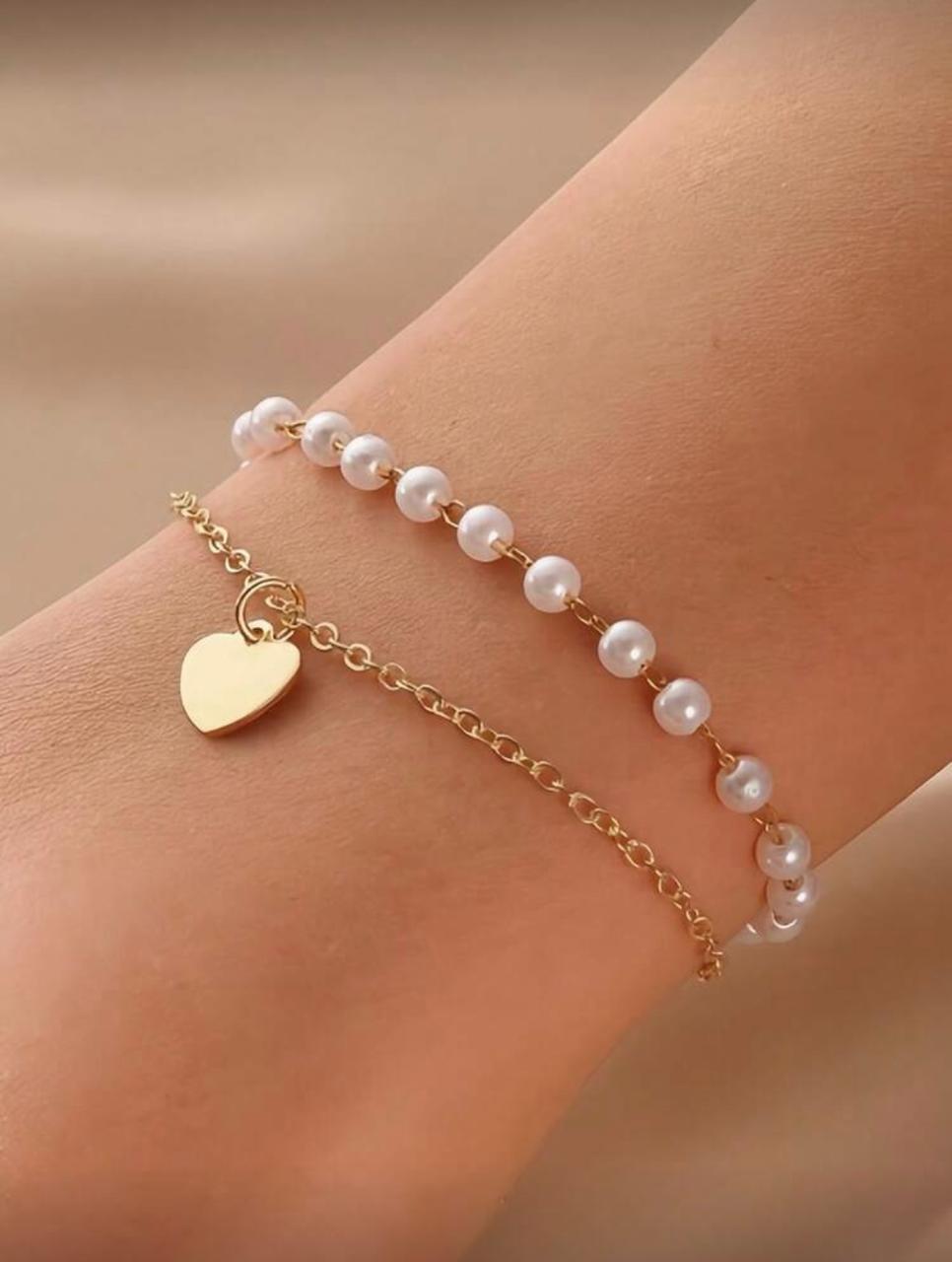 Imported Pearl Heart Bracelet