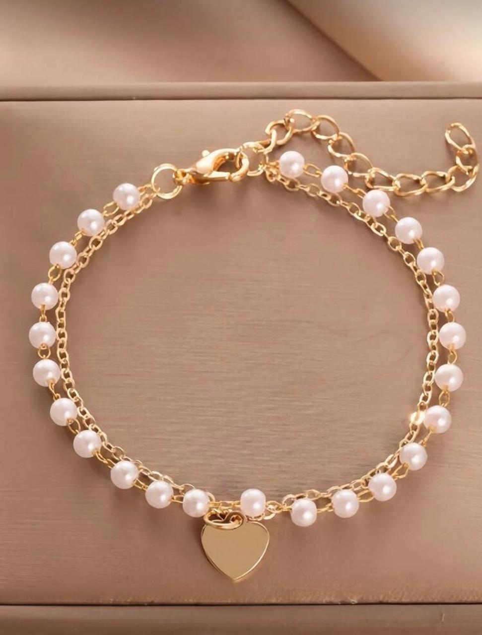 Imported Pearl Heart Bracelet