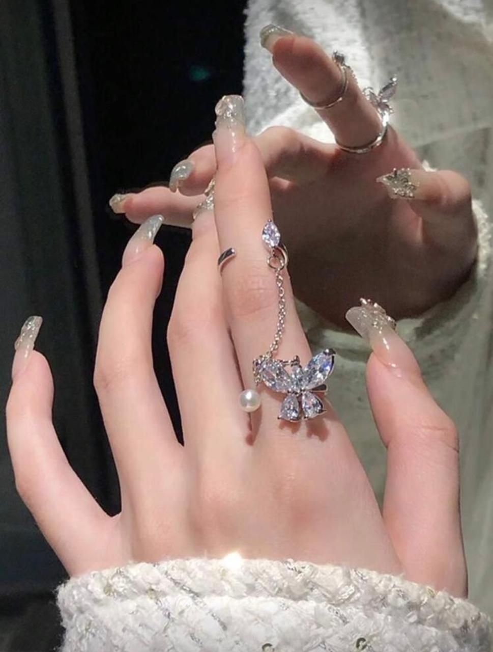 Cubic Zicronic & Butterfly Style Ring
