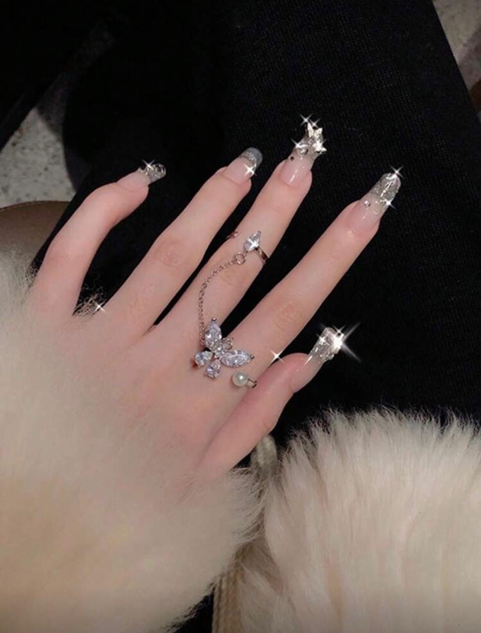 Cubic Zicronic & Butterfly Style Ring