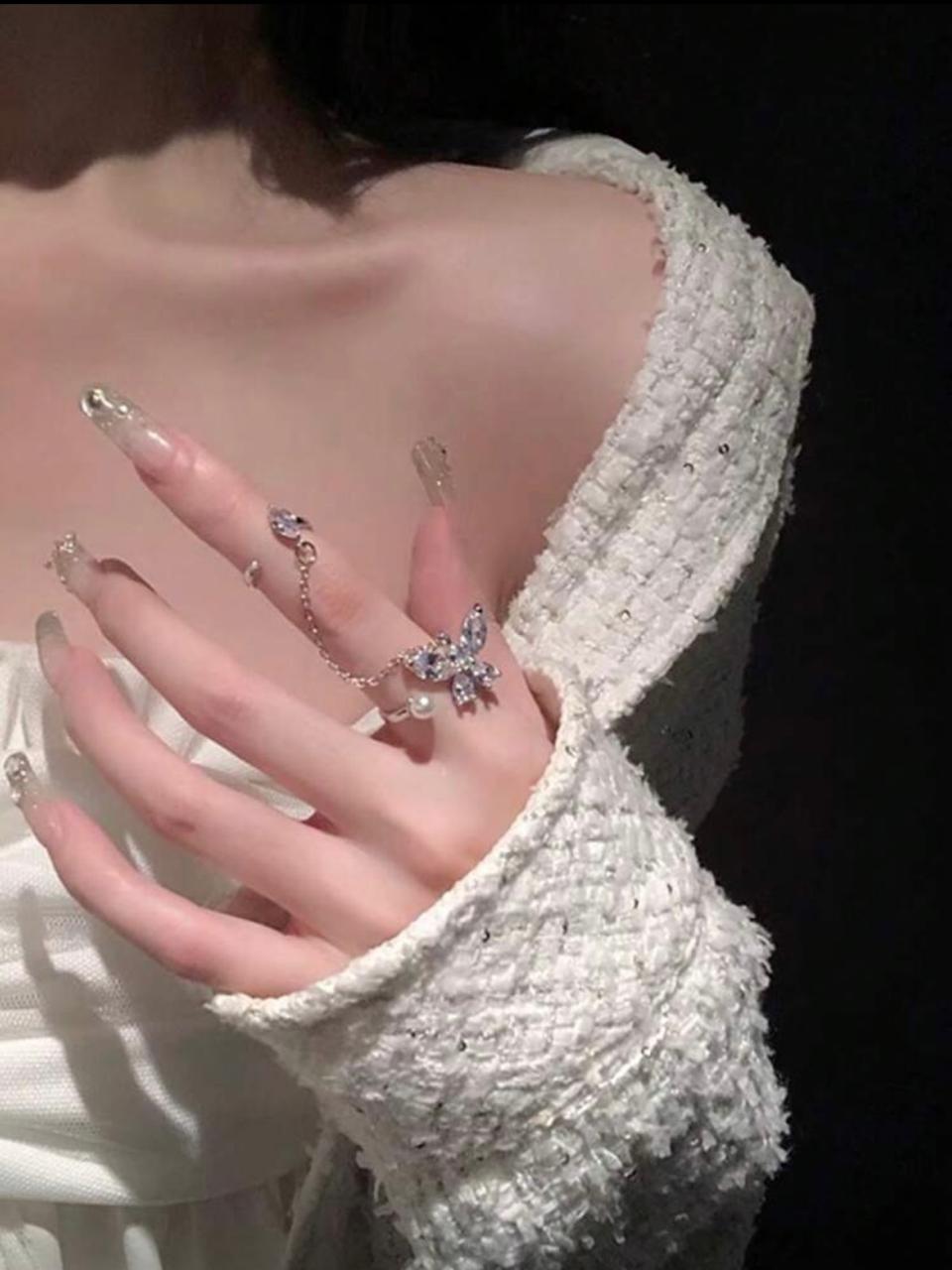 Cubic Zicronic & Butterfly Style Ring