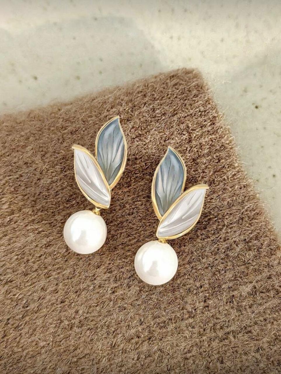 Retero Coffee Color Faux pearl Fashion earings